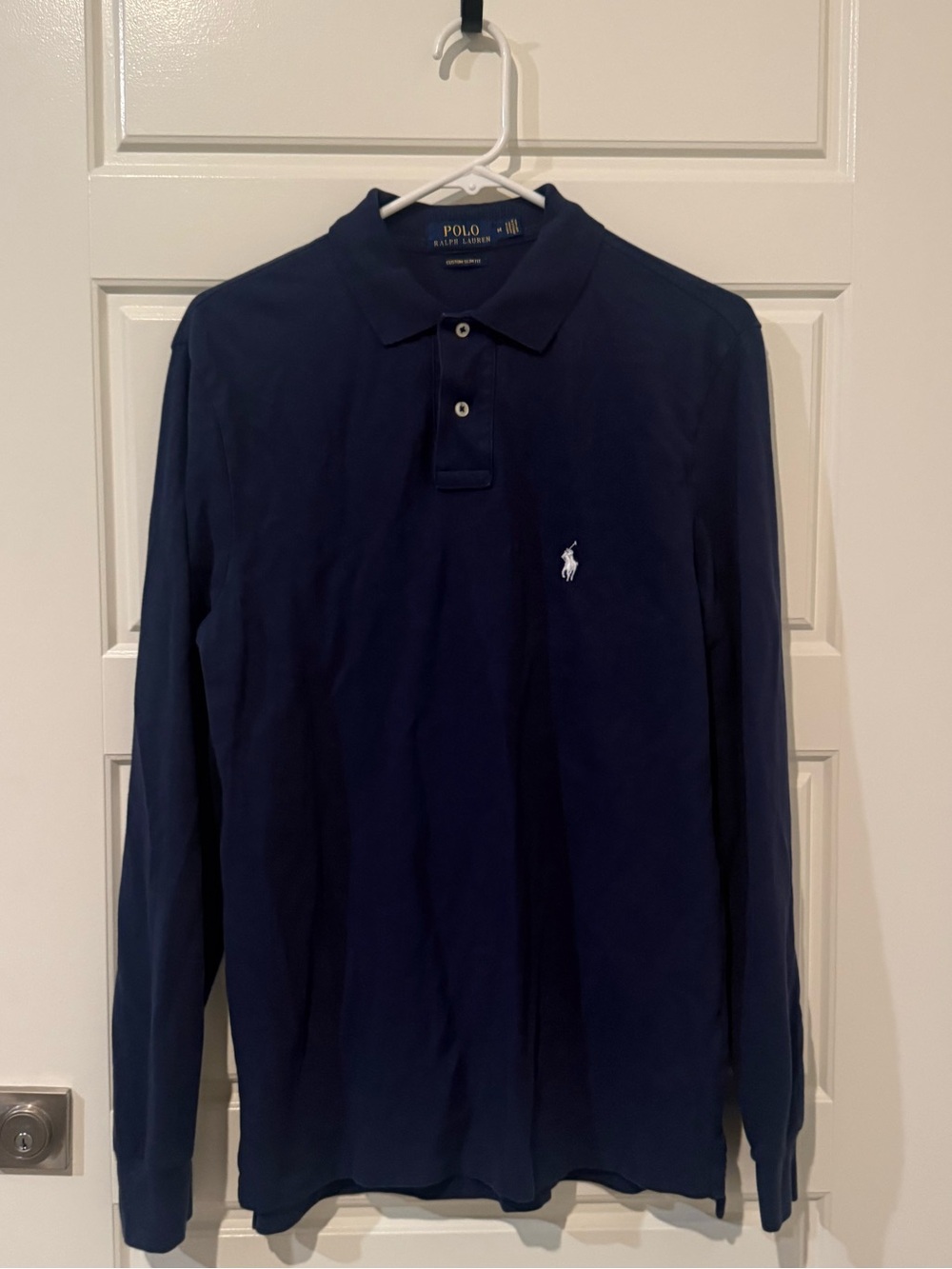 Ralph Lauren Navy Long-Sleeve Polo with White Pony
